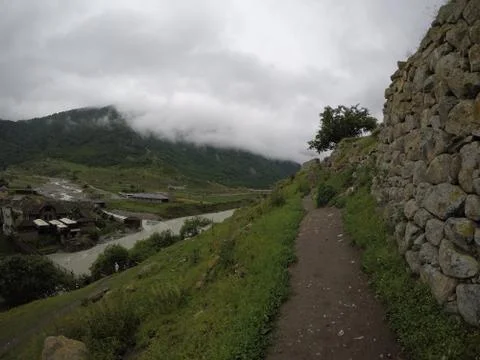 Path along the wall Stock Photos