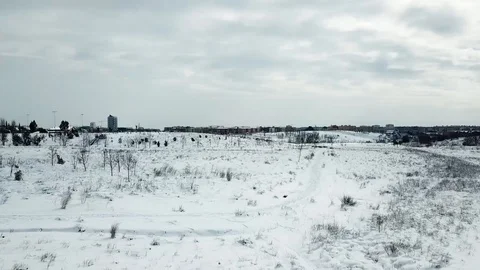 Path and clouds full of snow Video stock 100606385