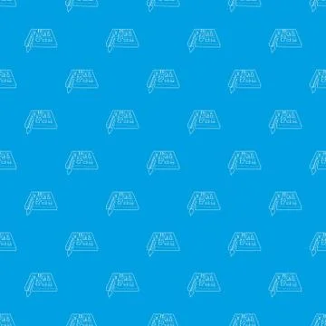 Path with arrow across labyrinth pattern seamless blue Illustrazione stock