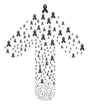 Up Path Arrow Composition with Mourning Ribbon Stock Illustration