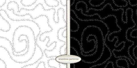 Path of arrows vector set of endless seamless patterns of hand drawn arrow el Illustrazione stock