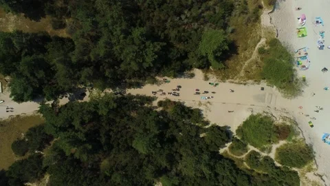 Path Beach Rowy Droga Na Plaze Aerial View Poland Stock Footage 242245781