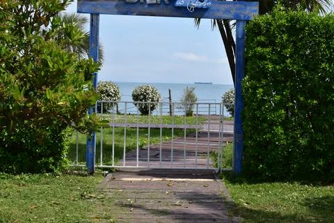 Path to the beach, the sea Stock Photos