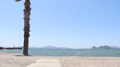 Path on the Beach (Slowmotion) Stockbeeldmateriaal 236659375