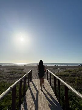 Path to the Beach at Sunset Stock Photos