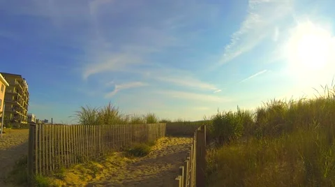 Path to Beach on a Warm Day Stock Footage 58762458