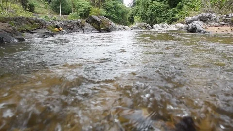 The path of the beautyful waterfall Stock Footage 129694177