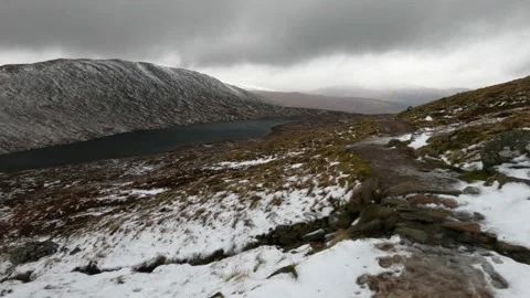 On the path to Ben Nevis , Scotland winter 2022 Stock Footage 204076238