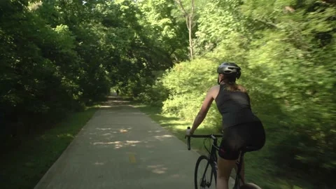 Path Biking Wide Tracking 2 Stock Footage 134736264