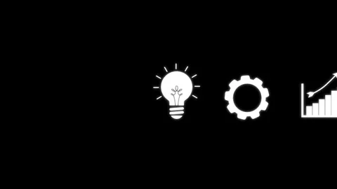 The path to business success, idea, plan, growth, and achievement animated icons Stock Footage 342697354