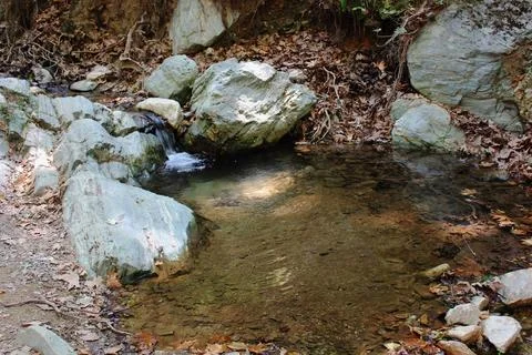 The path of the centaurs (after Cyclone Daniel) Portaria Pelion Greece Stock Photos