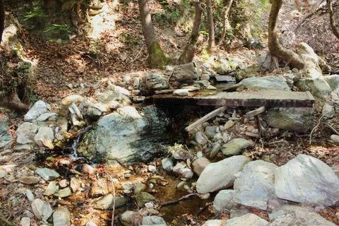 The path of the centaurs (after Cyclone Daniel) Portaria Pelion Greece Stock Photos