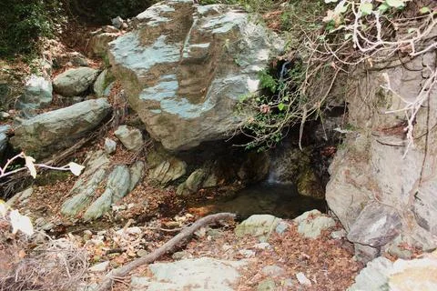 The path of the centaurs (after Cyclone Daniel) Portaria Pelion Greece Stock Photos