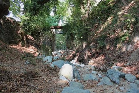 The path of the centaurs (after Cyclone Daniel) Portaria Pelion Greece Stock-Fotos