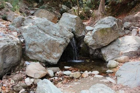 The path of the centaurs (after Cyclone Daniel) Portaria Pelion Greece Stock Photos