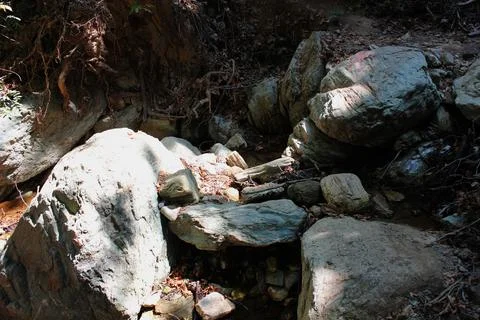 The path of the centaurs (after Cyclone Daniel) Portaria Pelion Greece 스톡 사진