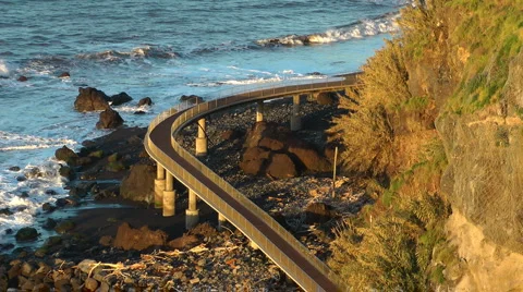 Path at the coast of Madeira Stock Footage 1100599