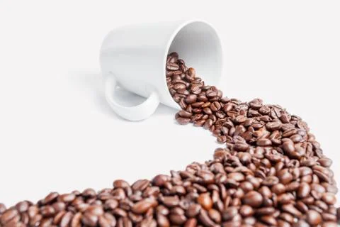 Path coffee beans on a white background Photos