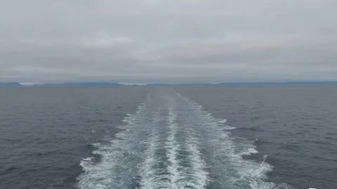 Path of a cruise ship and blue sky Stock Footage 247392360