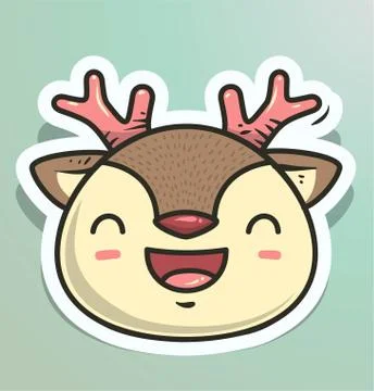 Path of deer head or christmas icon 스톡 일러스트