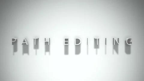 Path editing 3D title animation white text on a white background Stock Footage 299747238