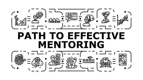 Path to effective mentoring banner icon vector illustration Stock-Illustration