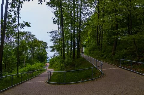 Path to the Emperor Kaiser William Monument at Porta Westfalica Stock Photos