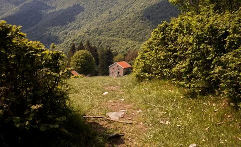 Path of Expressions in the Intelvi valley. Foto stock