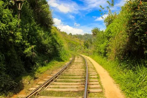 A path to famous Ella rock mountain in central Sri Lanka Stock Photos