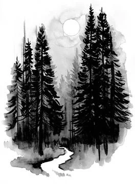 Path in the forest Stock Illustration