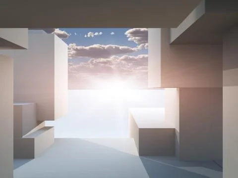 Path frame stage horizon Stock Illustration