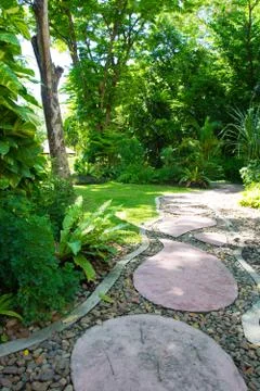 The path in the garden Stock Photos