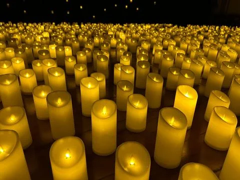 Path of glowing candles Stock Photos