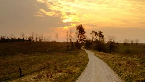 The path going to the sunset Stock Footage 107337166