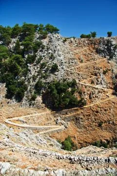 Path in gorge on crete Stock Photos