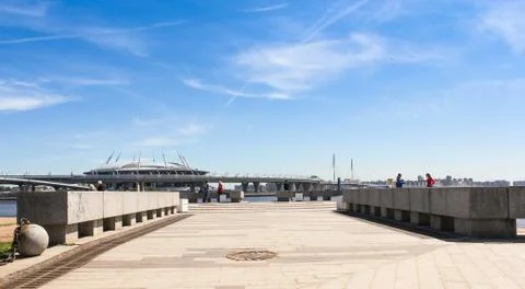 Path with granite parapets. 写真素材