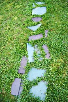 Path in grass Stock Photos