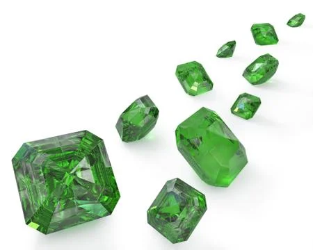 Path of green emeralds Stock Illustration