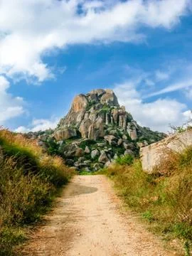 A path into the hills. Stock Photos