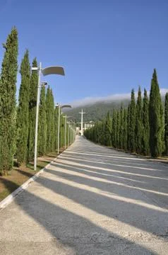 Path to holy Padre Pio Stock Photos