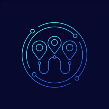 Path icon, line vector design 스톡 일러스트