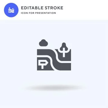 Path icon vector, filled flat sign, solid pictogram isolated on white, logo Illustrazione stock