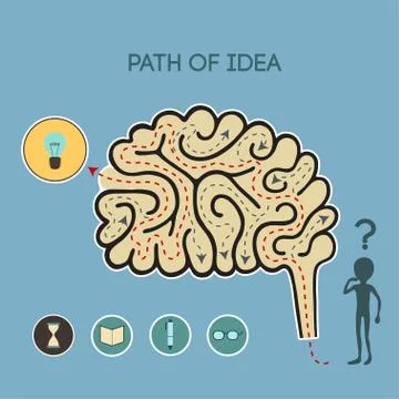 Path of idea. Conceptual vector illustration. Illustrazione stock