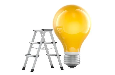 Path to ideas, growth mindset, creative progress and innovative thinking, c.. Illustrazione stock