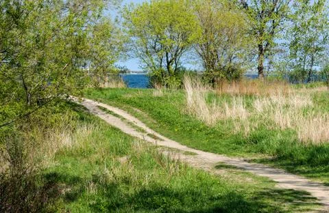Path to the lake Stock Photos