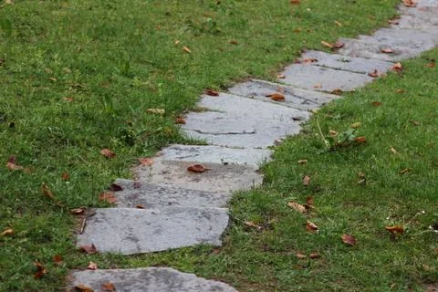 Path on the lawn Stock Photos