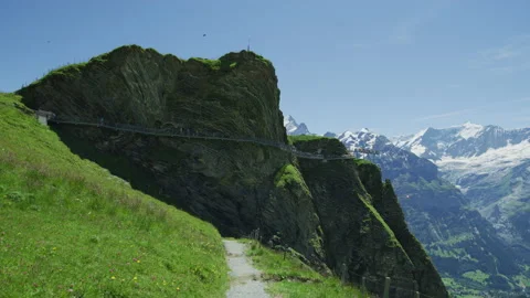 Path leading to the First Cliff Walk, Grindelwald First Video stock 219709098