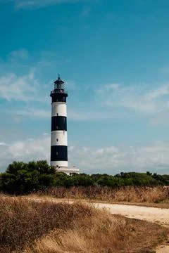 A path leading to the lighthouse of Chassiron Stock Photos
