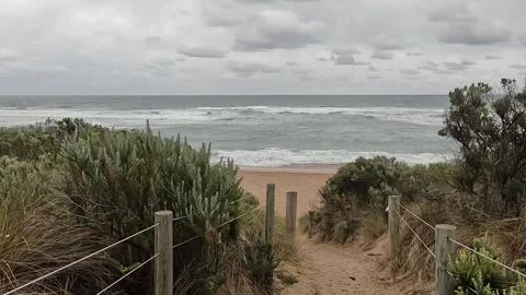 Path Leading to Ocean Beach in Australia Stock Footage 338172210