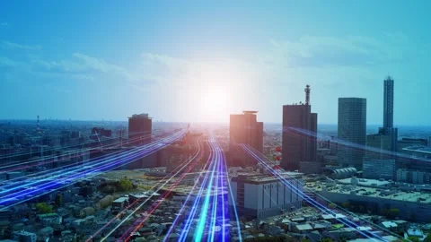 The path of light leading to the future. Innovation for tomorrow. Stock Footage 175054157